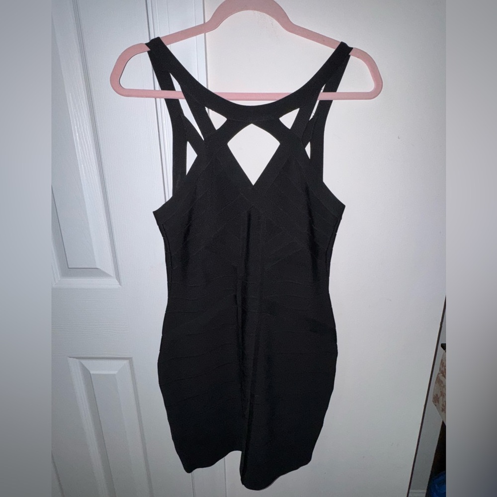 Herve Leger Black Backless Dress